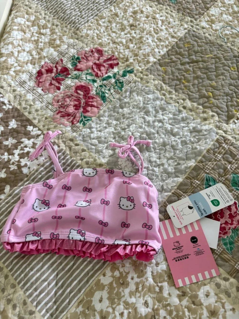 Hello Kitty Character Toddler Girl Shimmer Tankini Two-Piece Swimsuit Size 2T